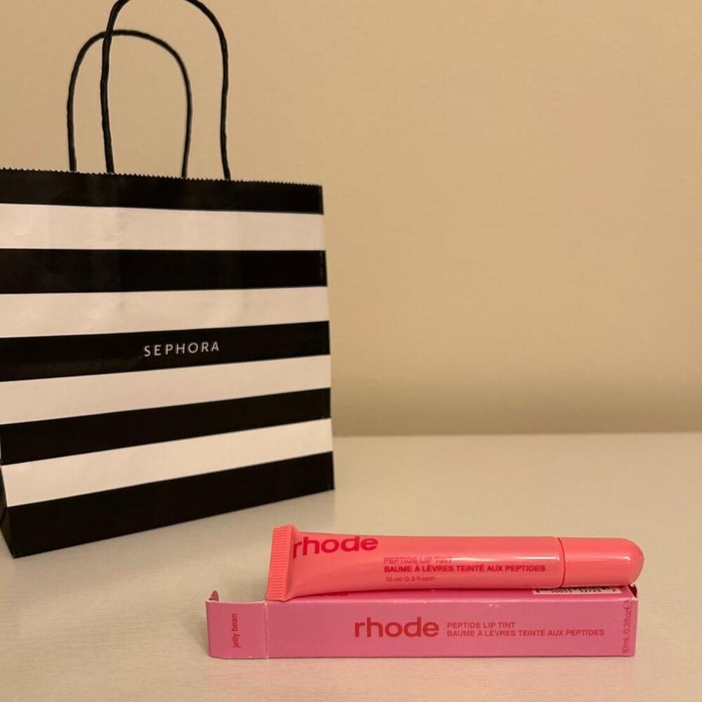 Rhode Jelly Bean Peptide Lip Tint Hailey Bieber Glazed Lip Viral Shade NEW Gloss
